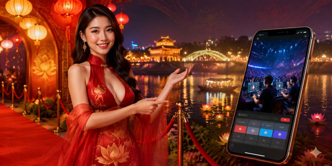 Người trẻ Huế xem thị trường tài chính ban đêm tại khu chợ đêm nhộn nhịp, ánh đèn neon phản chiếu